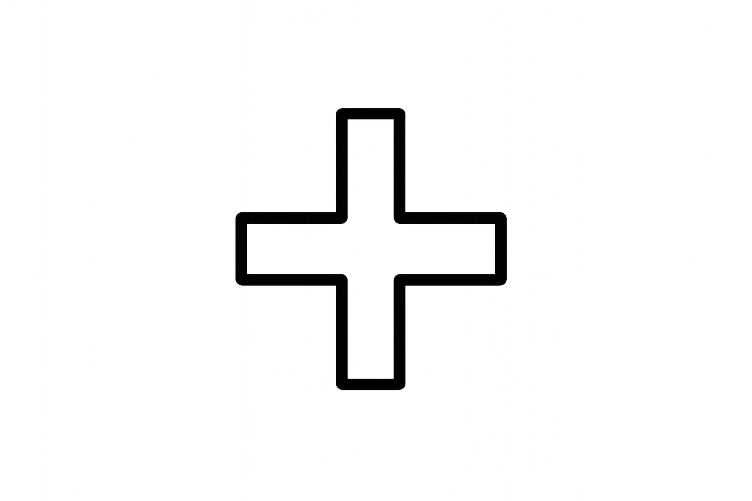 create a basic black line image of a single plus sign. This image should be PNG format so the background is transparent. The image should also should be no more than 200x200 pixels.