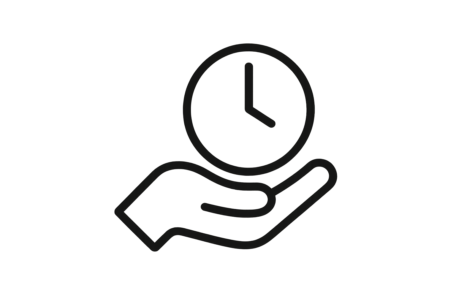 instead, put a hand holding the clock